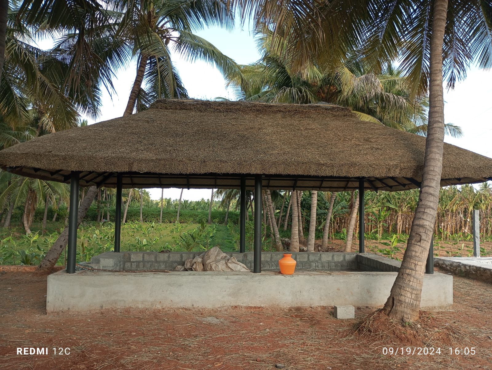 Custom built traditional hut cottage with a veranda